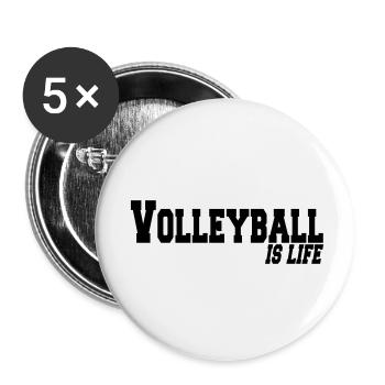 volleyball is life - Buttons small 1''/25 mm (5-pack) - white - Front