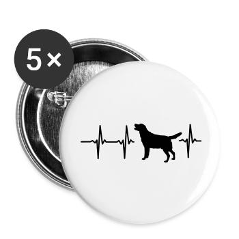 Mon cœur bat pour chiens ! - Lot de 5 petits badges (25 mm) - blanc - Devant
