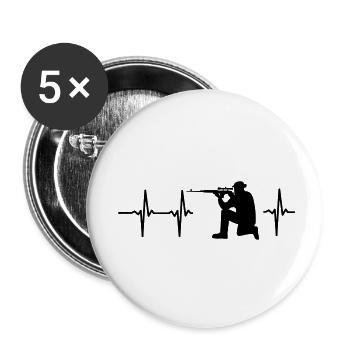 MEIN HERZ SCHLÄGT FÜR DAS MILITÄR - Buttons klein 25 mm (5er Pack) - Weiß - Vorne