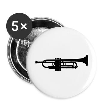 Trompete - Buttons klein 25 mm (5er Pack) - Weiß - Vorne