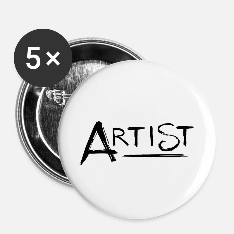 Artist - Schriftzug - Buttons klein 25 mm (5er Pack) - Weiß