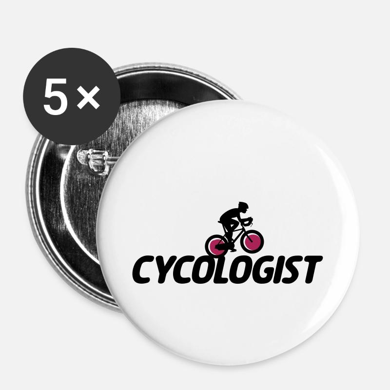 CYCOLOGIST - Bicycle - Buttons small 1''/25 mm (5-pack) - white