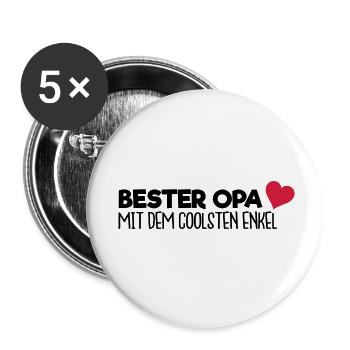 Bester Opa - Enkel - Buttons klein 25 mm (5er Pack) - Weiß - Vorne