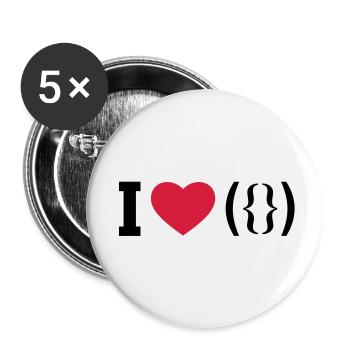 Porn - Vagina - Buttons klein 25 mm (5er Pack) - Weiß - Vorne