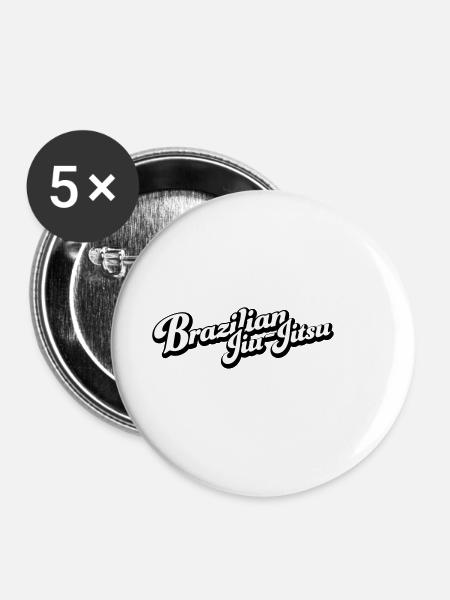 Brazilian Jiu-Jitsu - Buttons klein 25 mm (5er Pack) - Weiß