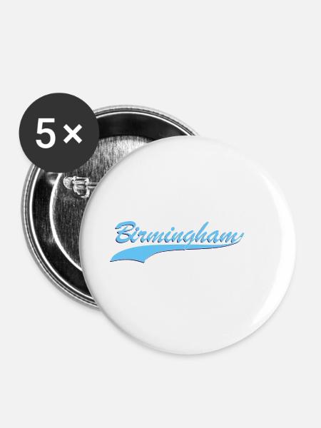 Birmingham - Buttons klein 25 mm (5er Pack) - Weiß
