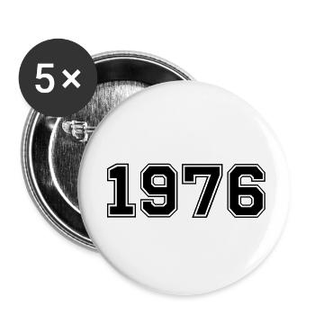1976 - Buttons klein 25 mm (5er Pack) - Weiß - Vorne