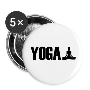 yoga - Lot de 5 petits badges (25 mm) - blanc - Devant