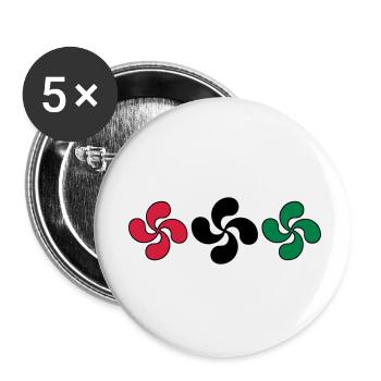 Croix Basques - Lot de 5 petits badges (25 mm) - blanc - Devant