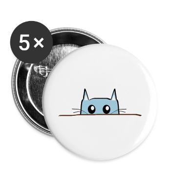 Cat Comic Table - Buttons small 1''/25 mm (5-pack) - white - Front