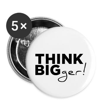PENSEZ GROS ger! Conception de slogan de motivation - Lot de 5 petits badges (25 mm) - blanc - Devant