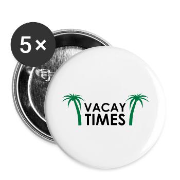 Vacay times vacation summer sun beach gift - Buttons small 1''/25 mm (5-pack) - white - Front