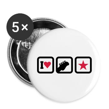 I heart rock stars (2c) - Buttons klein 25 mm (5er Pack) - Weiß - Vorne