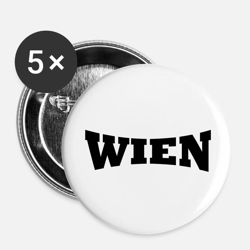 Vienne logo - Lot de 5 petits badges (25 mm) - blanc