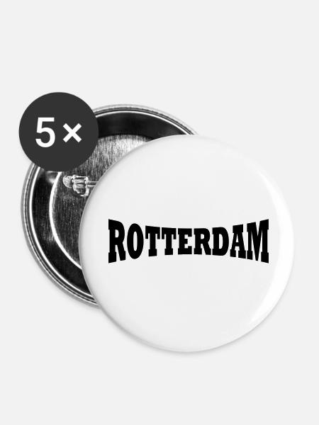 Rotterdam logo - Buttons small 1''/25 mm (5-pack) - white