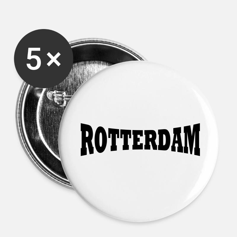Rotterdam logo - Buttons small 1''/25 mm (5-pack) - white
