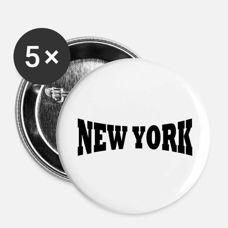 New York logo - Buttons small 1''/25 mm (5-pack) - white