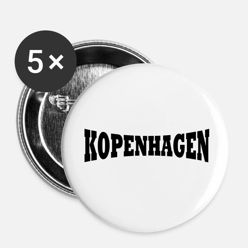 Copenhagen logo - Buttons small 1''/25 mm (5-pack) - white