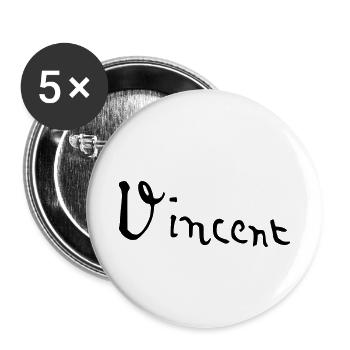 Vincent van Gogh Signature Signature # 1 - Buttons small 1''/25 mm (5-pack) - white - Front