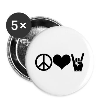 CHEMISE DE PAIX - Lot de 5 petits badges (25 mm) - blanc - Devant
