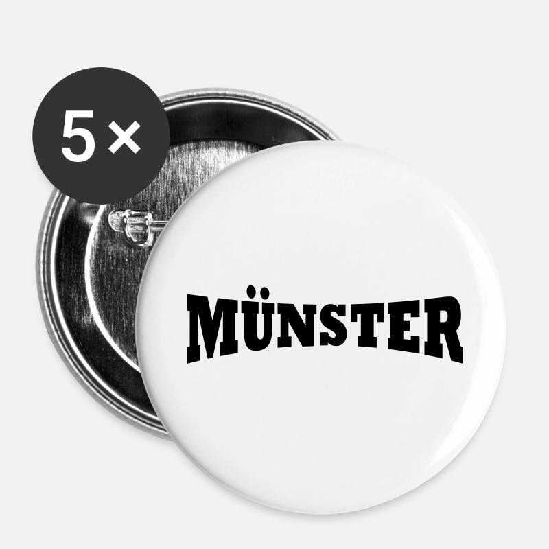 Munster logo - Buttons small 1''/25 mm (5-pack) - white