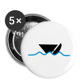 distress_boat - Lot de 5 petits badges (25 mm) - blanc - Devant