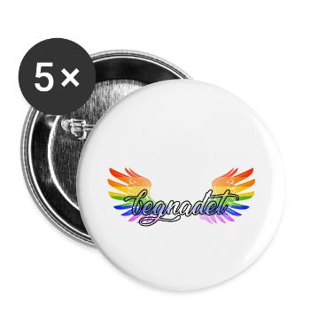 LGBT blessed Angel Wings Blessed Gay Pride - Buttons small 1''/25 mm (5-pack) - white - Front