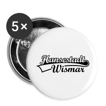 Hanseatic City of Wismar City - Buttons small 1''/25 mm (5-pack) - white - Front