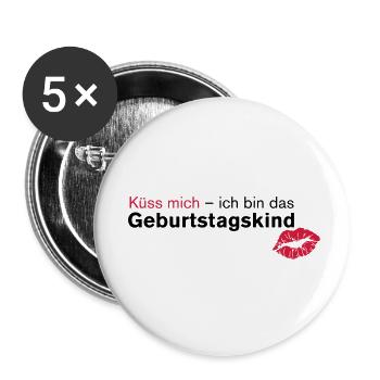 Embrassez-moi - Birthday Boy - Lot de 5 petits badges (25 mm) - blanc - Devant