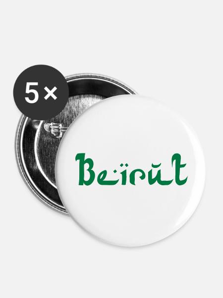 BEIRUT Lebanon Libanon - Buttons klein 25 mm (5er Pack) - Weiß