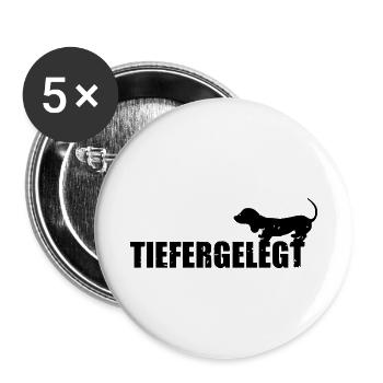 Teckel en profondeur comme animal de compagnie culte pour tuner - Lot de 5 petits badges (25 mm) - blanc - Devant