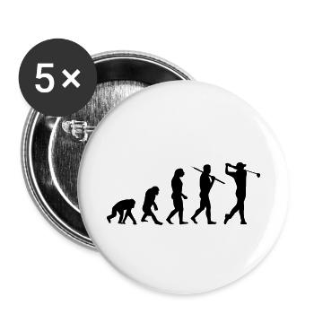 Golf Evolution Geschenk - Buttons klein 25 mm (5er Pack) - Weiß - Vorne