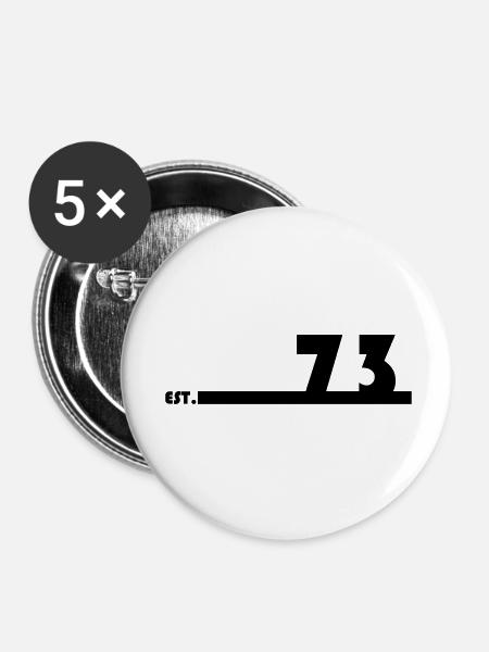 73_Black - Buttons klein 25 mm (5er Pack) - Weiß
