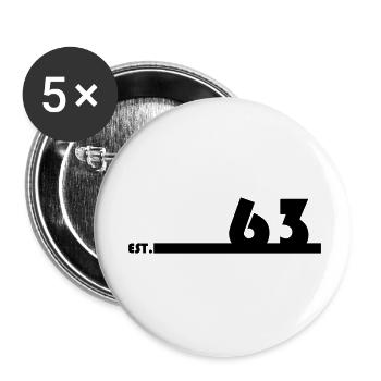 63_Black - Buttons klein 25 mm (5er Pack) - Weiß - Vorne