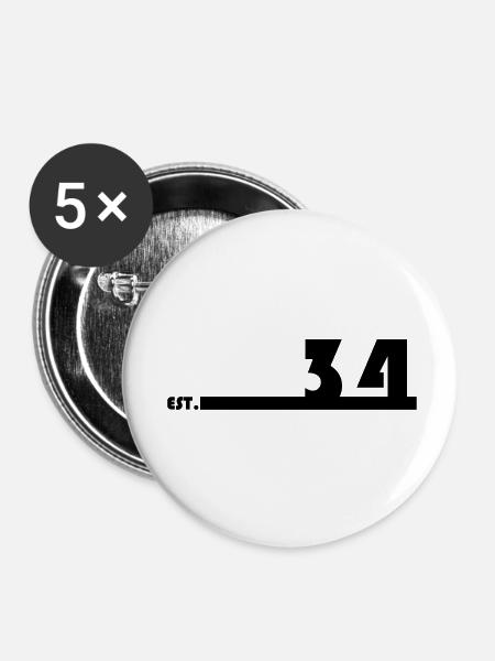 34_Black - Buttons klein 25 mm (5er Pack) - Weiß