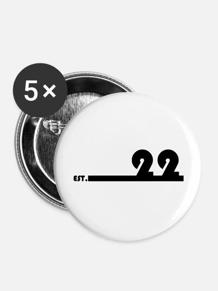 22_Black - Buttons klein 25 mm (5er Pack) - Weiß