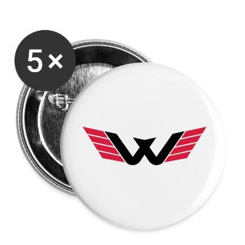 W Logo - Buttons small 1''/25 mm (5-pack) - white - Front