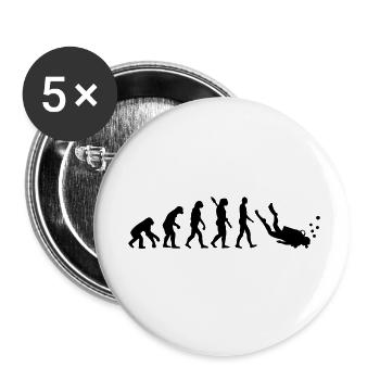 Evolution Tauchen - Buttons klein 25 mm (5er Pack) - Weiß - Vorne