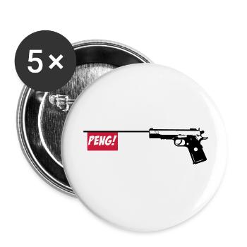 Pistole PENG 2c - Buttons klein 25 mm (5er Pack) - Weiß - Vorne
