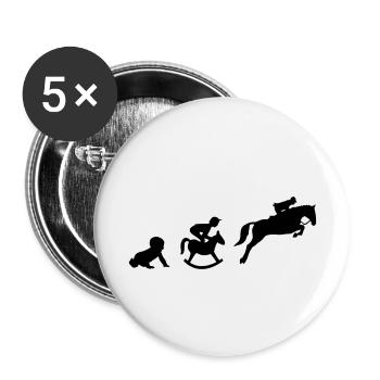 Equitation - Lot de 5 petits badges (25 mm) - blanc - Devant