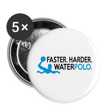 water polo - Lot de 5 petits badges (25 mm) - blanc - Devant
