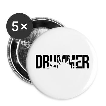 drummer - Buttons small 1''/25 mm (5-pack) - white - Front