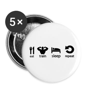 train_repeat - Buttons klein 25 mm (5er Pack) - Weiß - Vorne