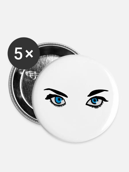 Auge - Buttons klein 25 mm (5er Pack) - Weiß