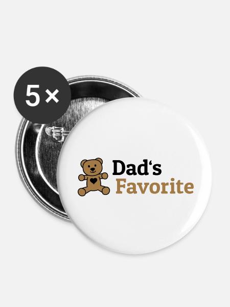 Dads Favorite - Buttons klein 25 mm (5er Pack) - Weiß