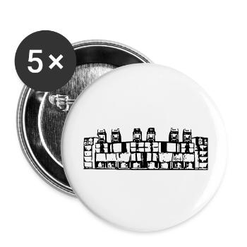 ssnr14 - Lot de 5 petits badges (25 mm) - blanc - Devant