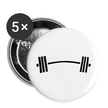 dumbbell barbell bent - Buttons small 1''/25 mm (5-pack) - white - Front