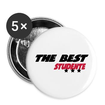 The best studente - Lot de 5 petits badges (25 mm) - blanc - Devant