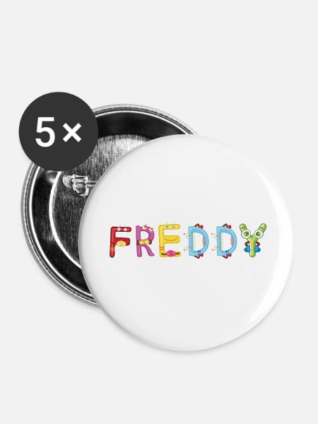 Freddy - Buttons klein 25 mm (5er Pack) - Weiß