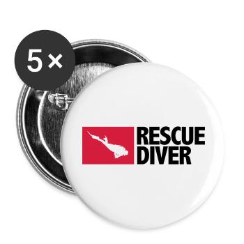 Rescue Diver - Buttons small 1''/25 mm (5-pack) - white - Front